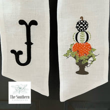 Load image into Gallery viewer, Linen Wreath/Basket Sash - Pumpkin Topiary in 3 Colorways