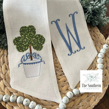 Load image into Gallery viewer, Linen Wreath/Basket Sash - Shamrock Topiary