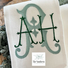 Load image into Gallery viewer, Linen Wreath/Basket Sash - Shuler Studio Monogram