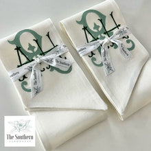 Load image into Gallery viewer, Linen Wreath/Basket Sash - Shuler Studio Monogram