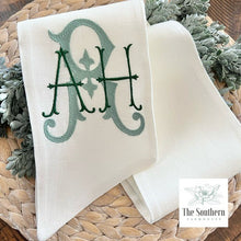 Load image into Gallery viewer, Linen Wreath/Basket Sash - Shuler Studio Monogram