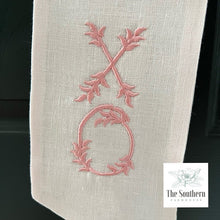 Load image into Gallery viewer, Linen Wreath/Basket Sash - Vintage Heart Pink