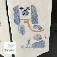 Load image into Gallery viewer, Linen Wreath/Basket Sash - Chinoiserie Staffordshire Blue