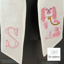 Load image into Gallery viewer, Linen Wreath/Basket Sash - Chinoiserie Staffordshire Pink