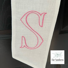 Load image into Gallery viewer, Linen Wreath/Basket Sash - Chinoiserie Staffordshire Pink