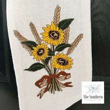 Load image into Gallery viewer, Linen Wreath/Basket Sash - Sunflower Bouquet