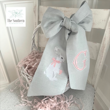 Load image into Gallery viewer, Linen Wreath/Basket Sash - Vintage Easter Bunny