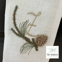 Load image into Gallery viewer, Linen Wreath/Basket Sash - Woodland Pines