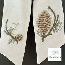 Load image into Gallery viewer, Linen Wreath/Basket Sash - Woodland Pines