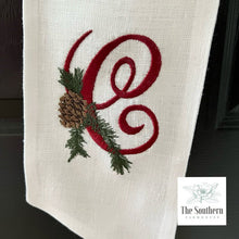 Load image into Gallery viewer, Linen Wreath/Basket Sash - Christmas Pines Ornament