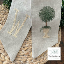 Load image into Gallery viewer, Linen Wreath/Basket Sash - Winter Topiary