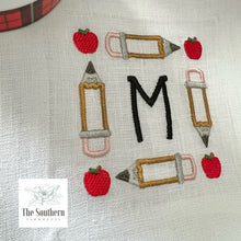 Load image into Gallery viewer, Set of 4 Embroidered Cocktail Napkins - Back to School