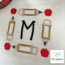 Load image into Gallery viewer, Set of 4 Embroidered Cocktail Napkins - Back to School