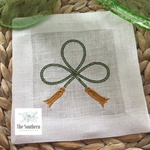 Load image into Gallery viewer, Set of 4 Embroidered Cocktail Napkins - Fancy Shamrock