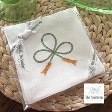 Load image into Gallery viewer, Set of 4 Embroidered Cocktail Napkins - Fancy Shamrock