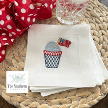 Load image into Gallery viewer, Set of 4 Embroidered Cocktail Napkins - Summer Snow Cone Celebration