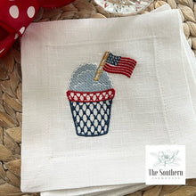 Load image into Gallery viewer, Set of 4 Embroidered Cocktail Napkins - Summer Snow Cone Celebration
