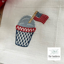 Load image into Gallery viewer, Set of 4 Embroidered Cocktail Napkins - Summer Snow Cone Celebration