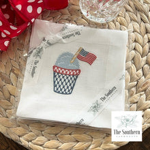 Load image into Gallery viewer, Set of 4 Embroidered Cocktail Napkins - Summer Snow Cone Celebration