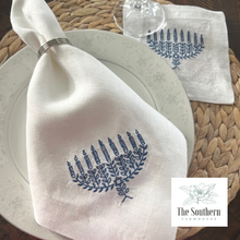 Load image into Gallery viewer, Menorah Luncheon, Dinner & Cocktail Napkins for Hanukkah