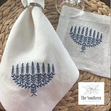 Load image into Gallery viewer, Menorah Luncheon, Dinner & Cocktail Napkins for Hanukkah