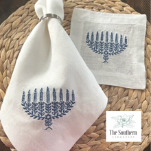 Load image into Gallery viewer, Menorah Luncheon, Dinner & Cocktail Napkins for Hanukkah