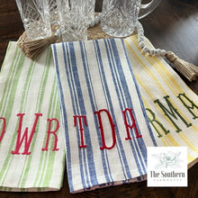 Load image into Gallery viewer, Tea Towels - Mongram Stripe Heavyweight Linen