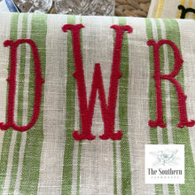 Load image into Gallery viewer, Tea Towels - Mongram Stripe Heavyweight Linen