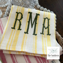Load image into Gallery viewer, Tea Towels - Mongram Stripe Heavyweight Linen
