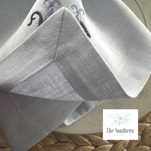 Load image into Gallery viewer, Sutton Satin Three Letter Monogrammed Luncheon, Dinner & Cocktail Napkins