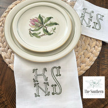 Load image into Gallery viewer, Sutton Vintage Three Letter Monogrammed Luncheon, Dinner & Cocktail Napkins