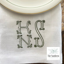 Load image into Gallery viewer, Sutton Vintage Three Letter Monogrammed Luncheon, Dinner & Cocktail Napkins