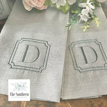 Load image into Gallery viewer, Tea/Guest Towel - Classic Frame Monogram