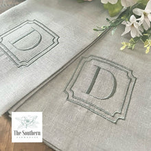 Load image into Gallery viewer, Tea/Guest Towel - Classic Frame Monogram