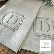 Load image into Gallery viewer, Tea/Guest Towel - Classic Frame Monogram
