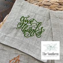 Load image into Gallery viewer, Set of 4 Embroidered Cocktail Napkins - Thanksgiving, Fall, Harvest