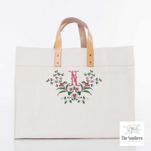Load image into Gallery viewer, Canvas Tote - Victorian Floral Monogram