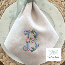 Load image into Gallery viewer, Vintage Rose Monogrammed Luncheon, Dinner & Cocktail Napkins