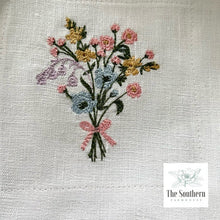 Load image into Gallery viewer, Set of 4 Embroidered Cocktail Napkins - Wildflower Bouquet