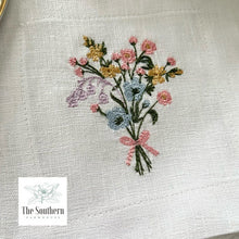 Load image into Gallery viewer, Set of 4 Embroidered Cocktail Napkins - Wildflower Bouquet