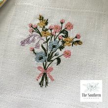 Load image into Gallery viewer, Set of 4 Embroidered Cocktail Napkins - Wildflower Bouquet