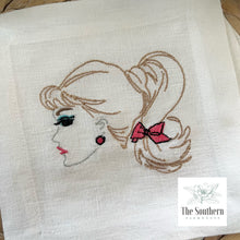 Load image into Gallery viewer, Set of 4 Embroidered Cocktail Napkins - Vintage Barbie
