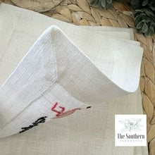 Load image into Gallery viewer, Set of 4 Embroidered Cocktail Napkins - Flamingo Fun
