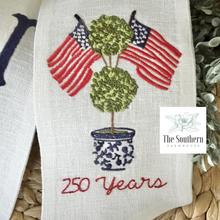 Load image into Gallery viewer, Linen Wreath/Basket Sash - 250 Years of Freedom
