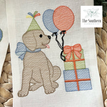 Load image into Gallery viewer, Linen Wreath/Basket Sash - Birthday Puppy
