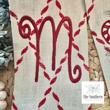 Load image into Gallery viewer, Linen Wreath/Basket Sash - Candy Cane Lane Limited Edition Sash
