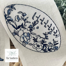 Load image into Gallery viewer, Linen Wreath/Basket Sash - Chinoiserie Football
