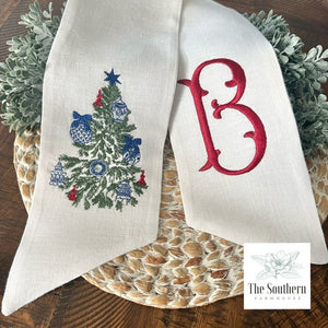Linen Wreath/Basket Sash - Chinoiserie Ornaments Christmas Tree