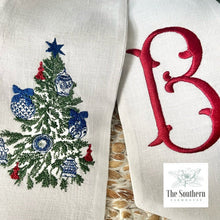 Load image into Gallery viewer, Linen Wreath/Basket Sash - Chinoiserie Ornaments Christmas Tree
