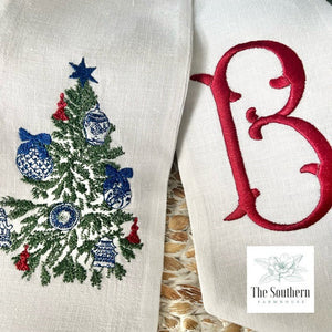 Linen Wreath/Basket Sash - Chinoiserie Ornaments Christmas Tree